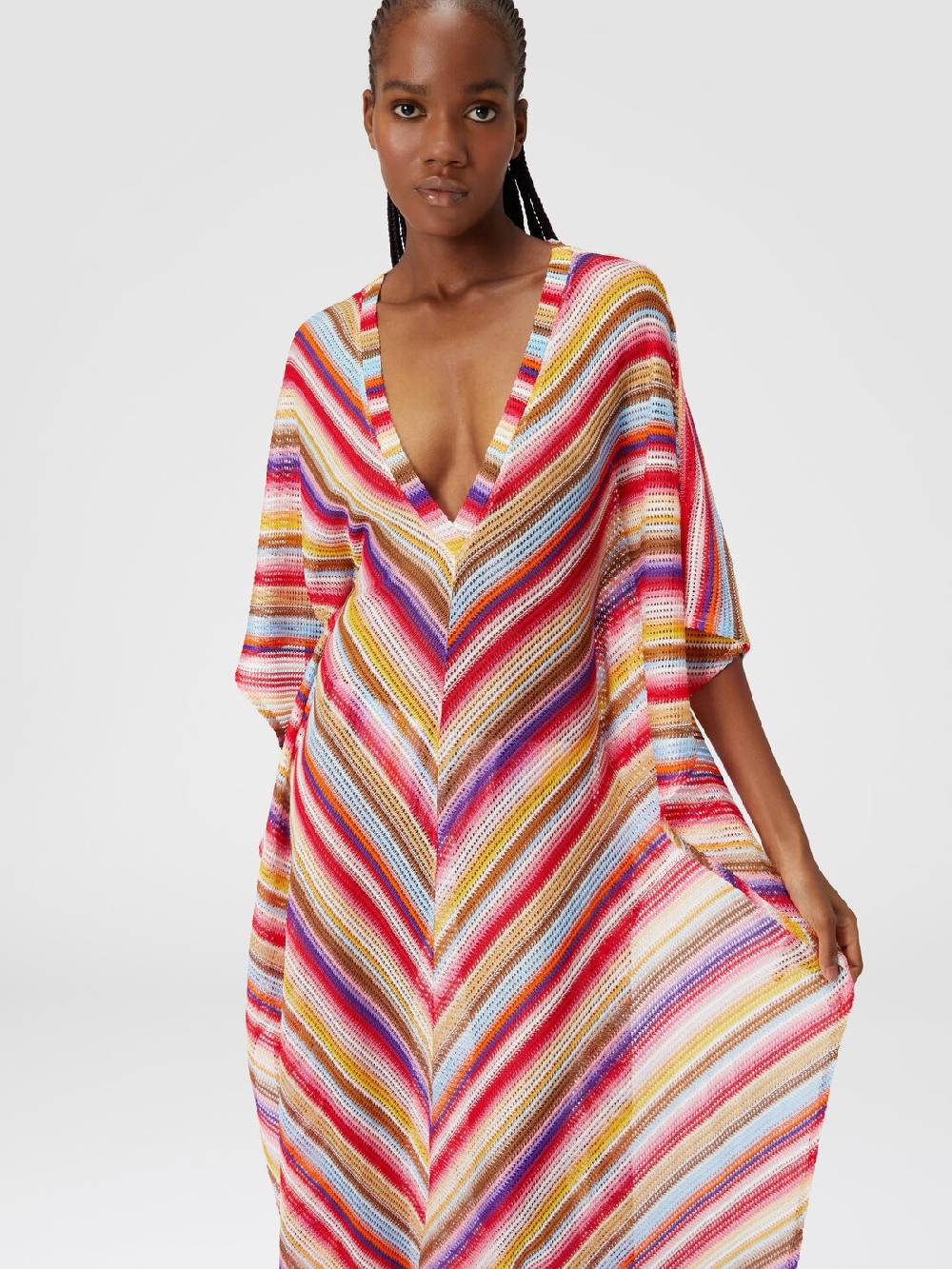 Missoni Caftano copricostume lungo in crochet rigato Negozi Online