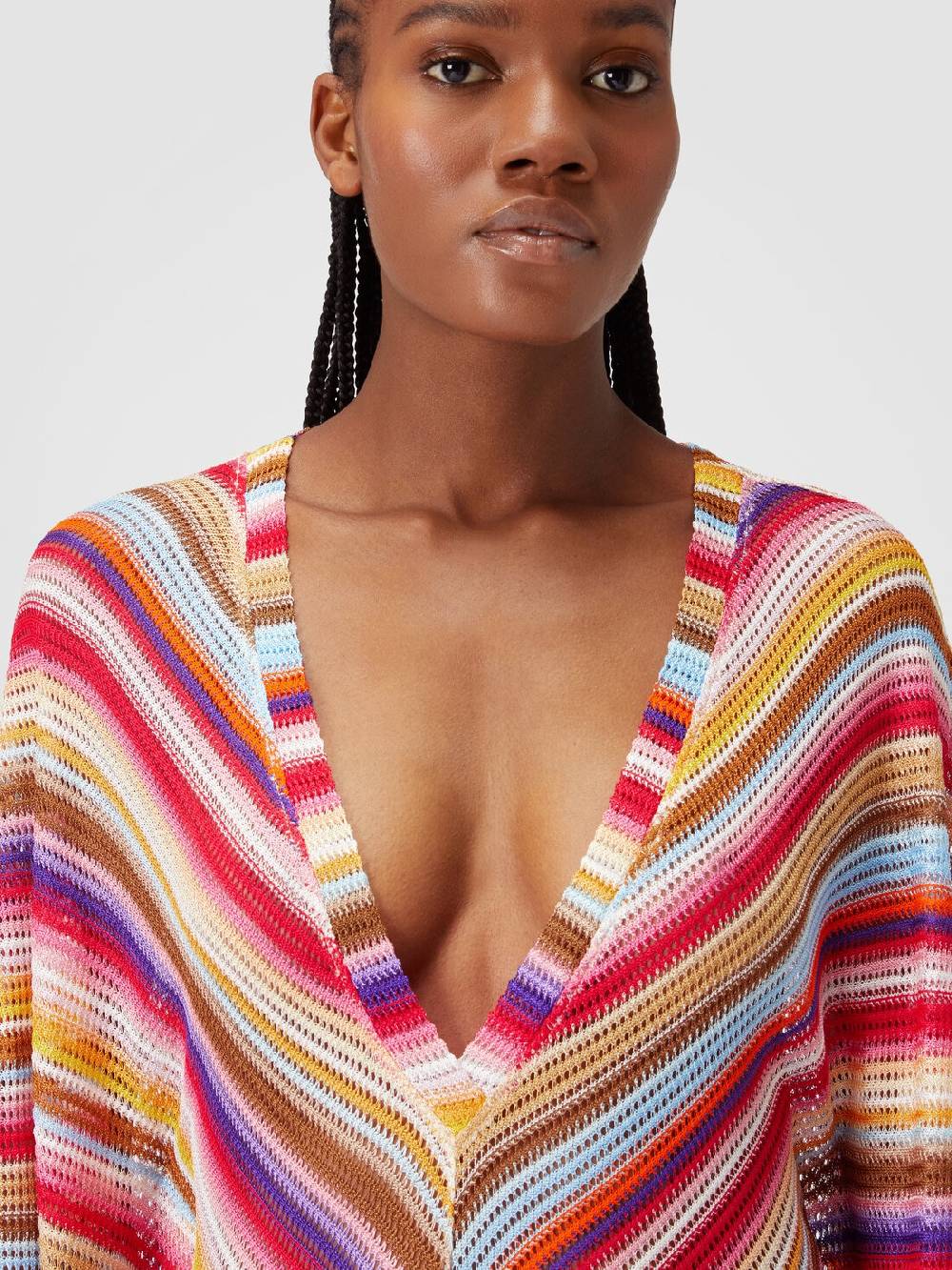 Missoni Caftano copricostume lungo in crochet rigato Negozi Online