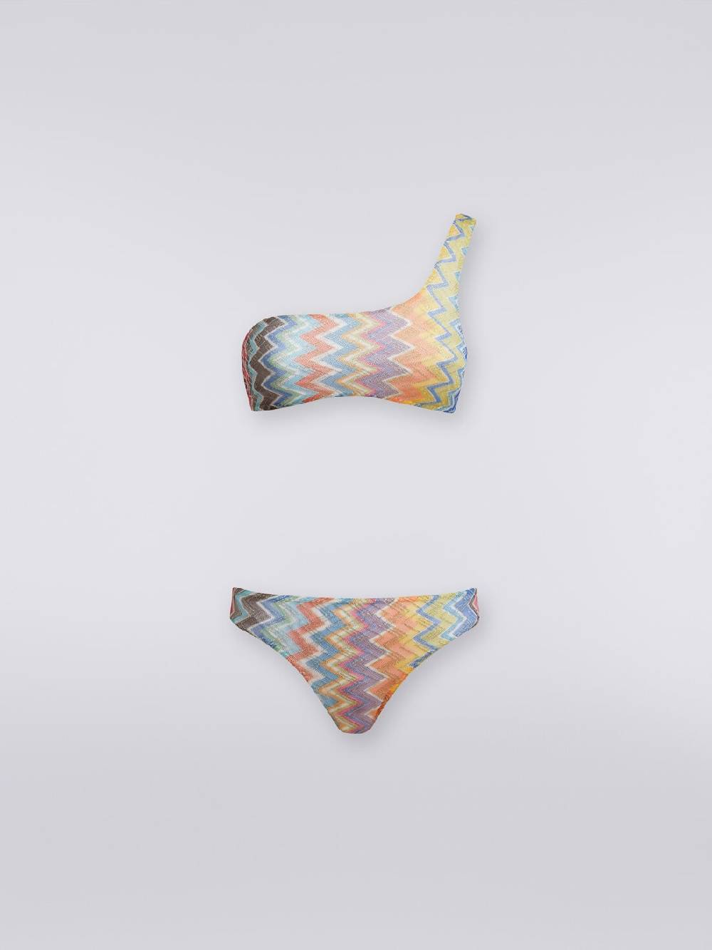 Missoni Bikini monospalla in viscosa zig zag con lurex Acquista Ora