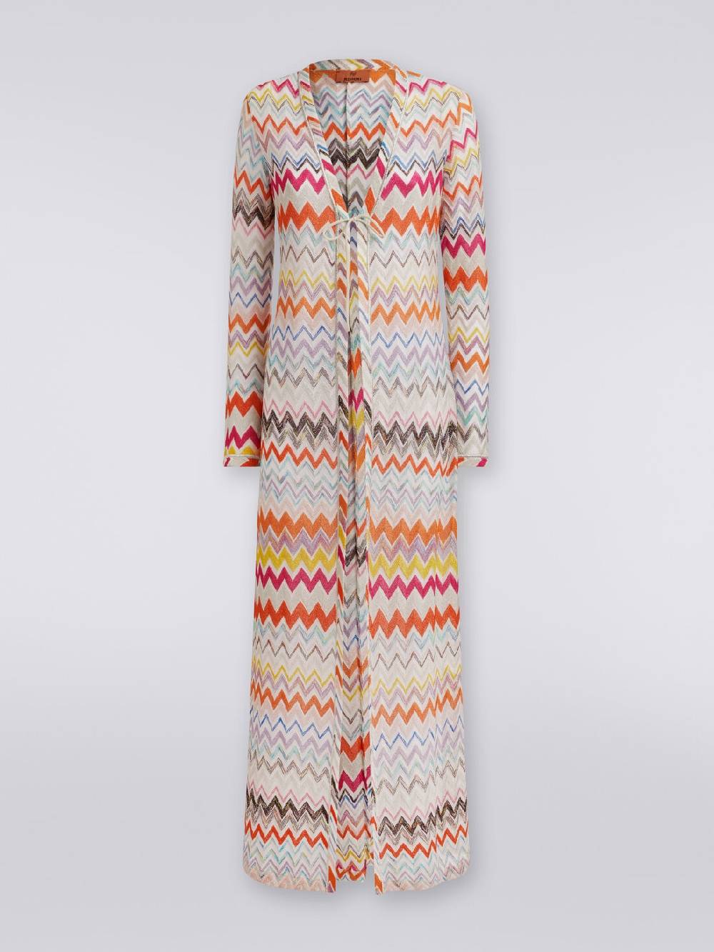 Missoni Cardigan copricostume lungo con motivo zig zag e lurex Promozione Limitata