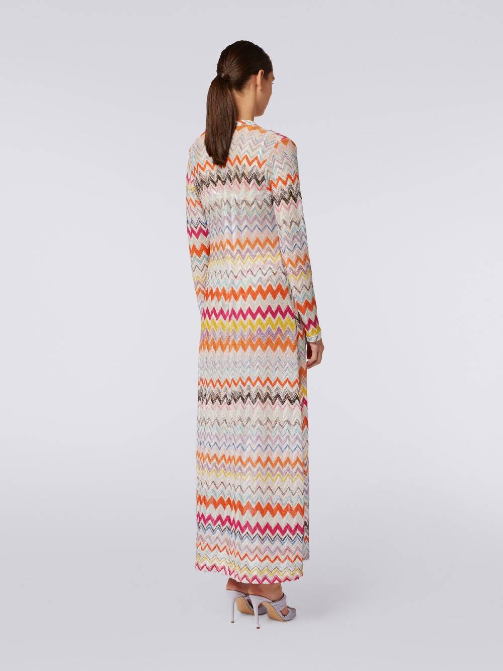 Missoni Cardigan copricostume lungo con motivo zig zag e lurex Promozione Limitata