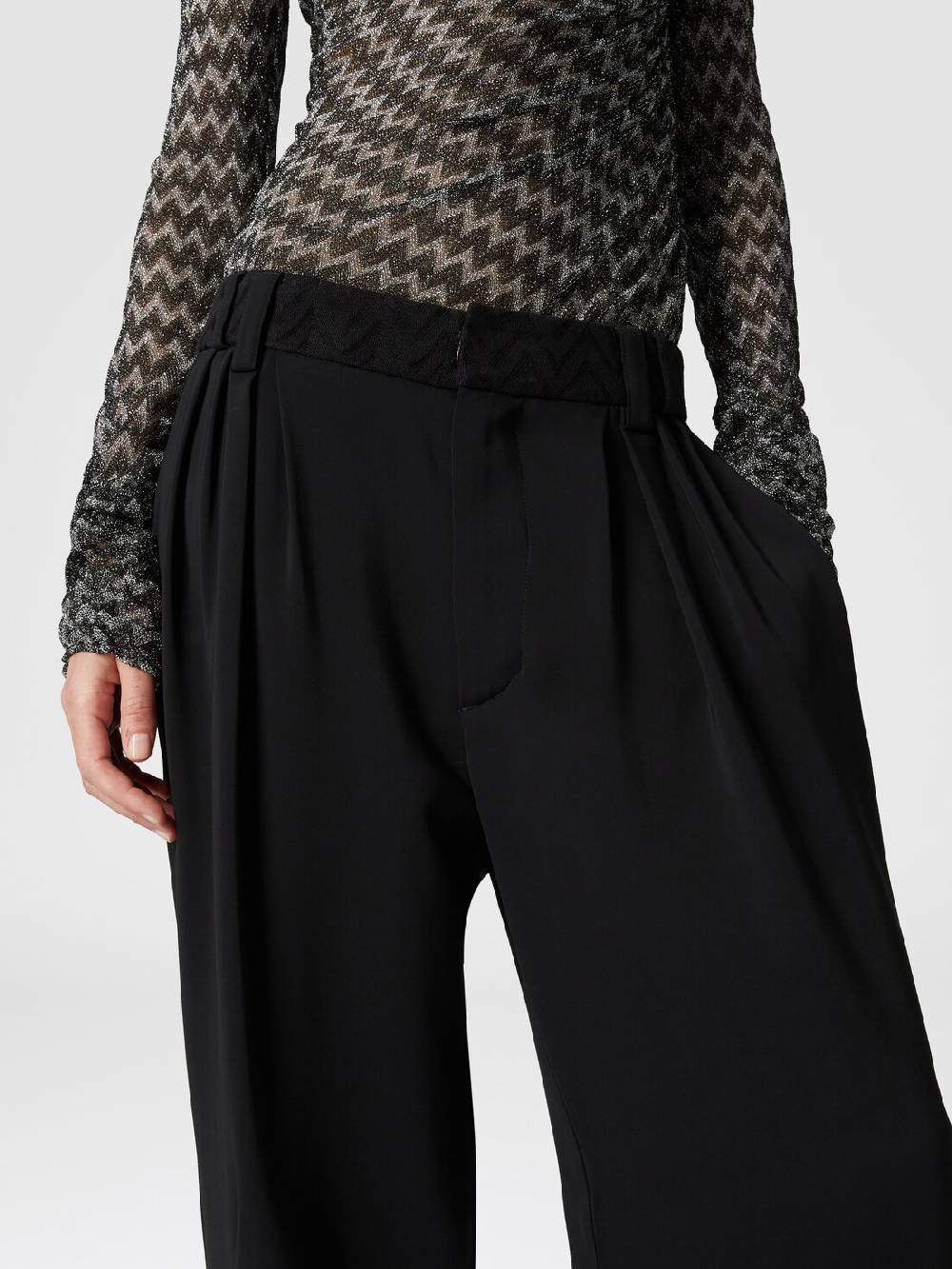 Missoni Pantaloni classici in viscosa con inserto chevron Prezzo Ridotto