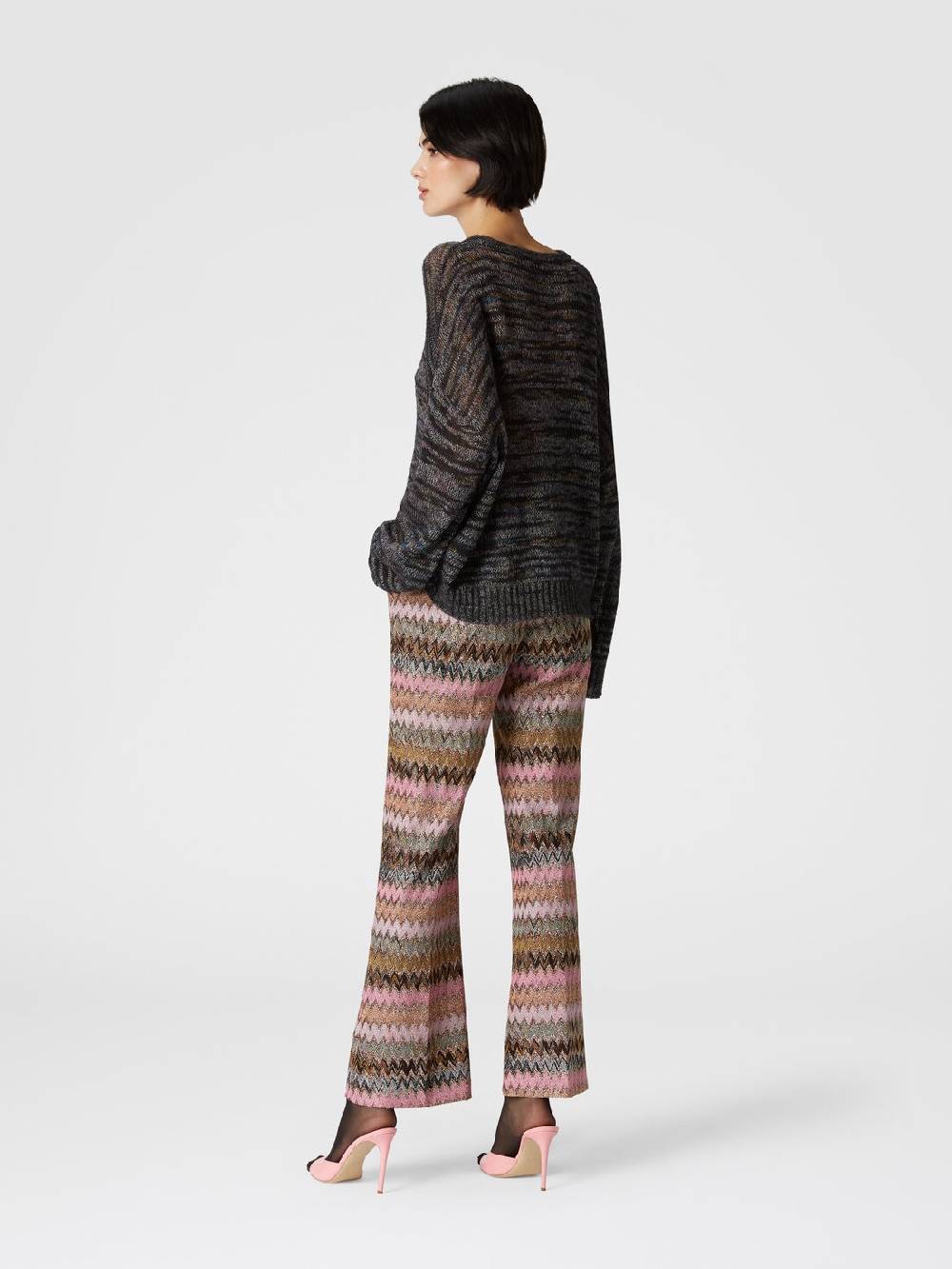 Missoni Pantaloni crop in misto viscosa zig zag lamé Sottocosto