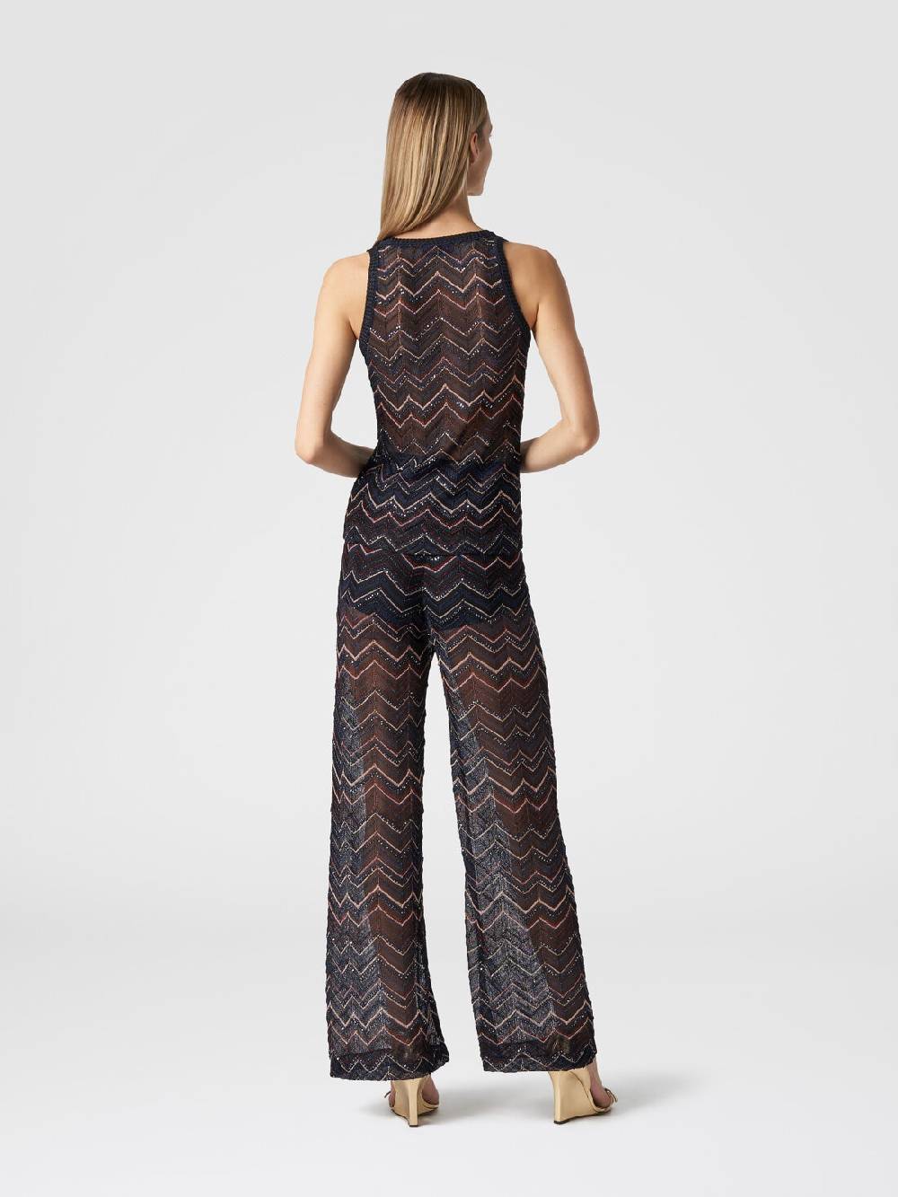 Missoni Pantaloni in maglia zig zag con lurex e paillettes Convenienza