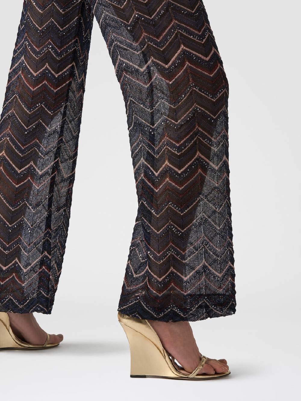 Missoni Pantaloni in maglia zig zag con lurex e paillettes Convenienza