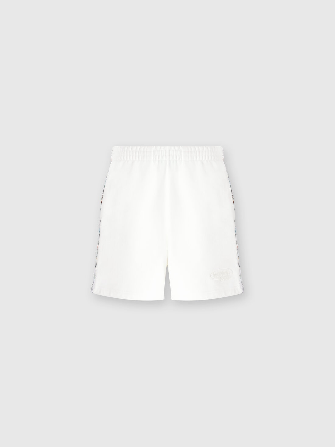 Missoni Shorts in felpa di cotone con logo e bande laterali in maglia Novità