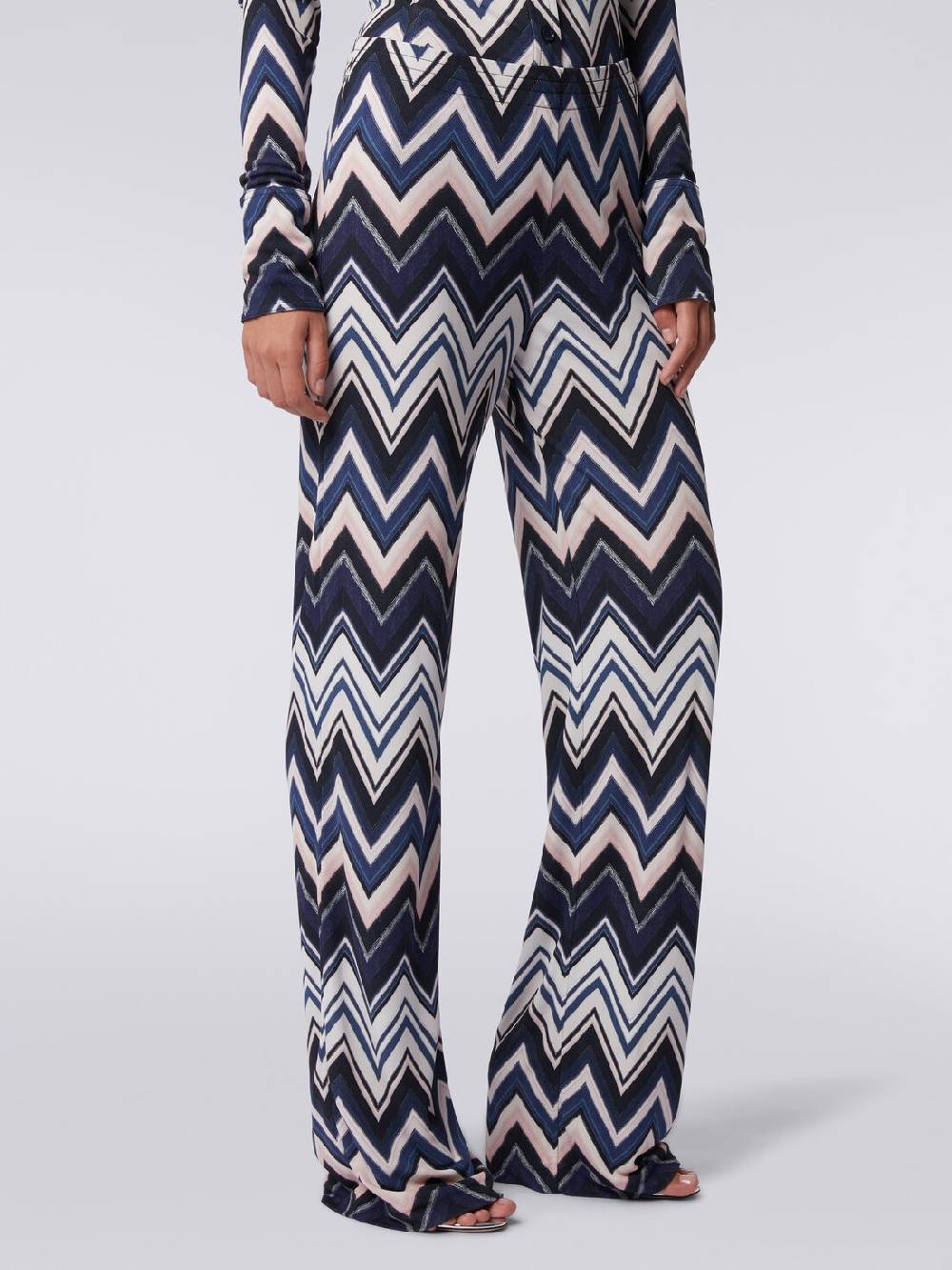 Missoni Pantaloni in viscosa con stampa zig zag Presa