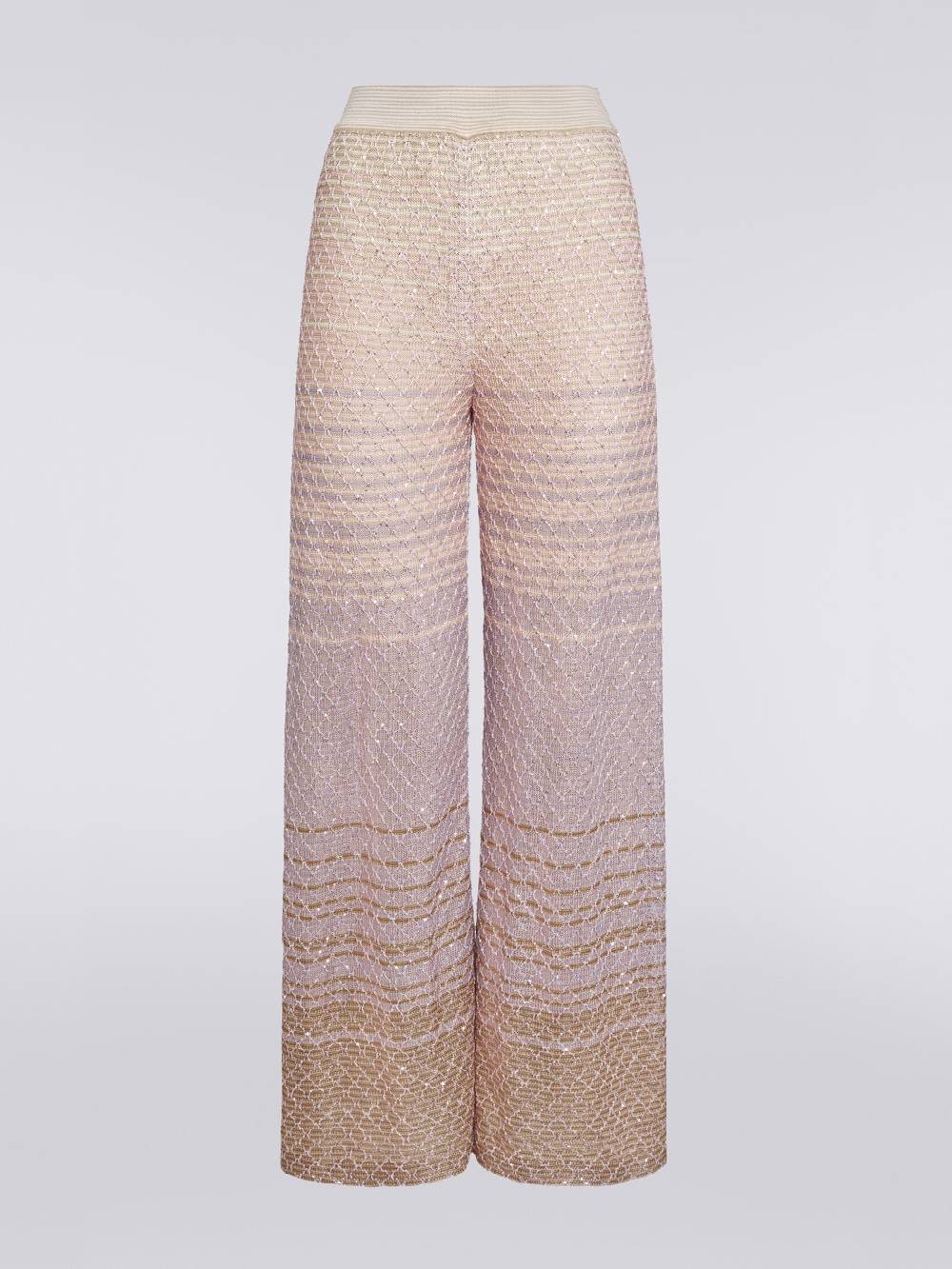 Missoni Pantaloni in maglia dégradé con paillettes Sconto