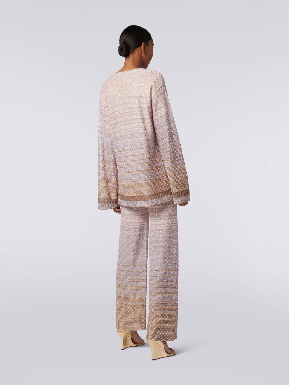 Missoni Pantaloni in maglia dégradé con paillettes Sconto