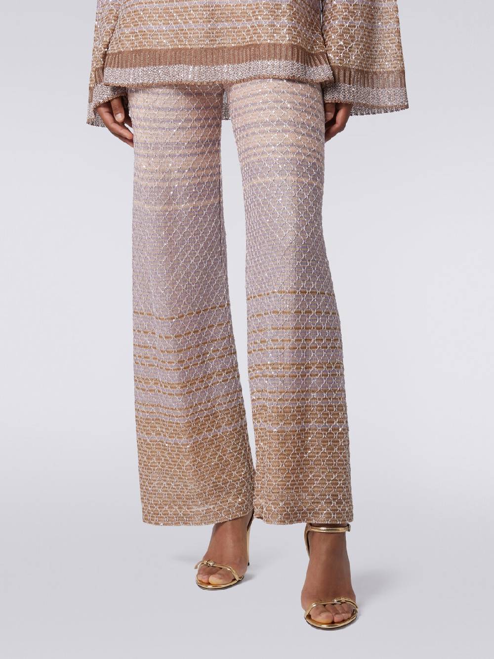 Missoni Pantaloni in maglia dégradé con paillettes Sconto