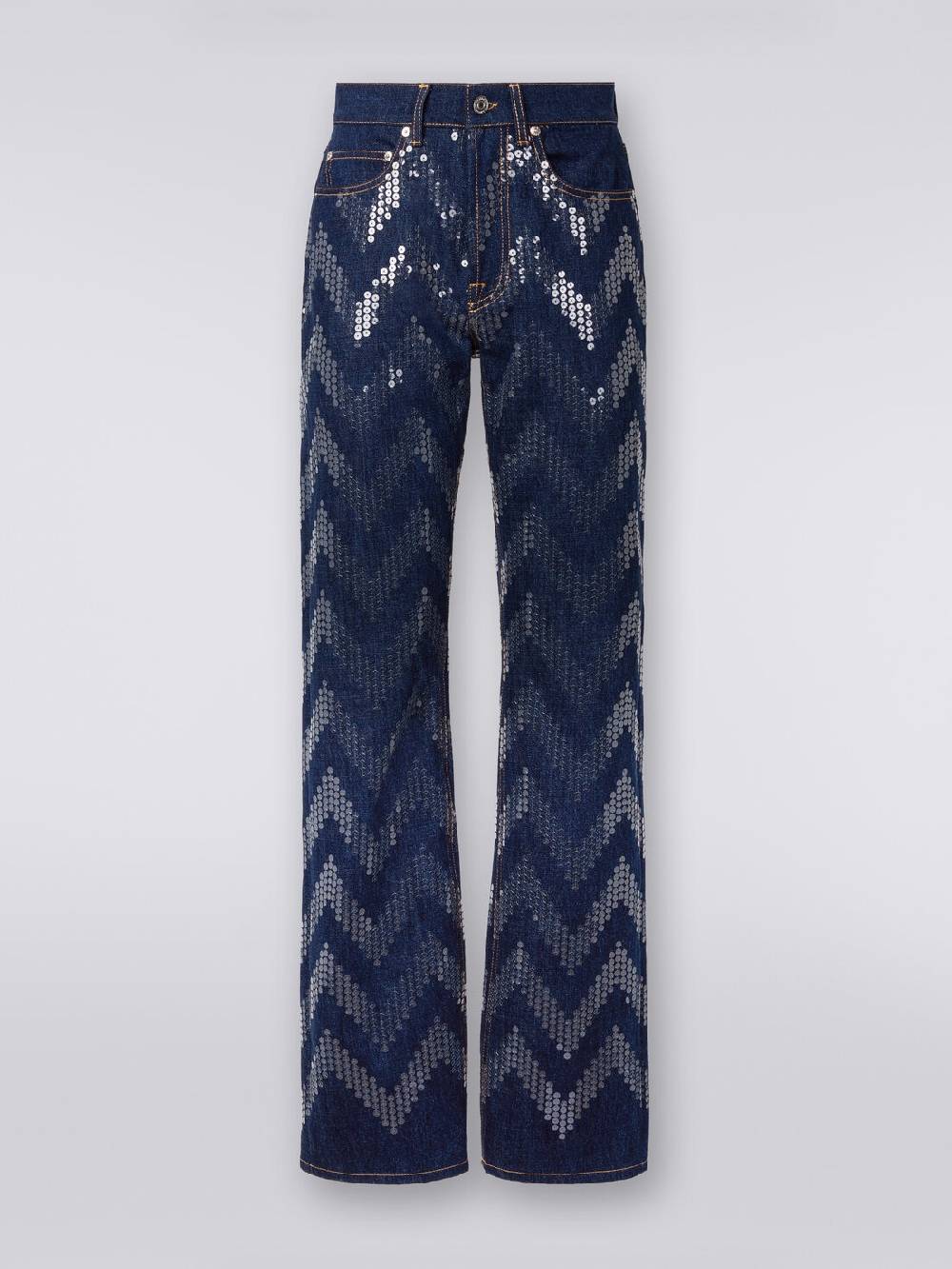 Missoni Cinque tasche in denim con paillettes zig zag Economico