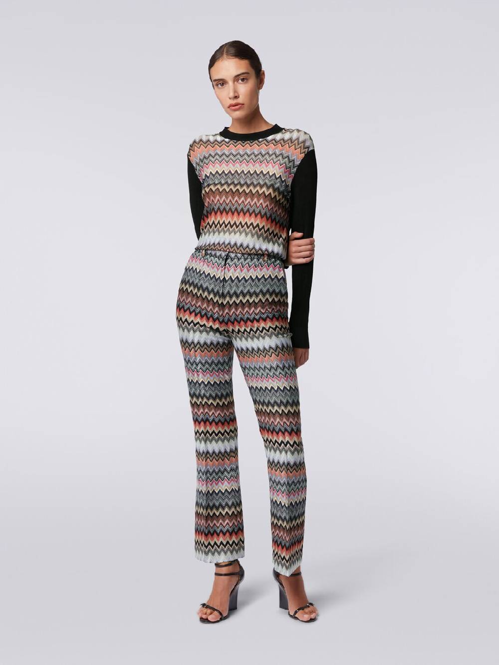 Missoni Pantaloni cropped in cotone e viscosa zig zag Online