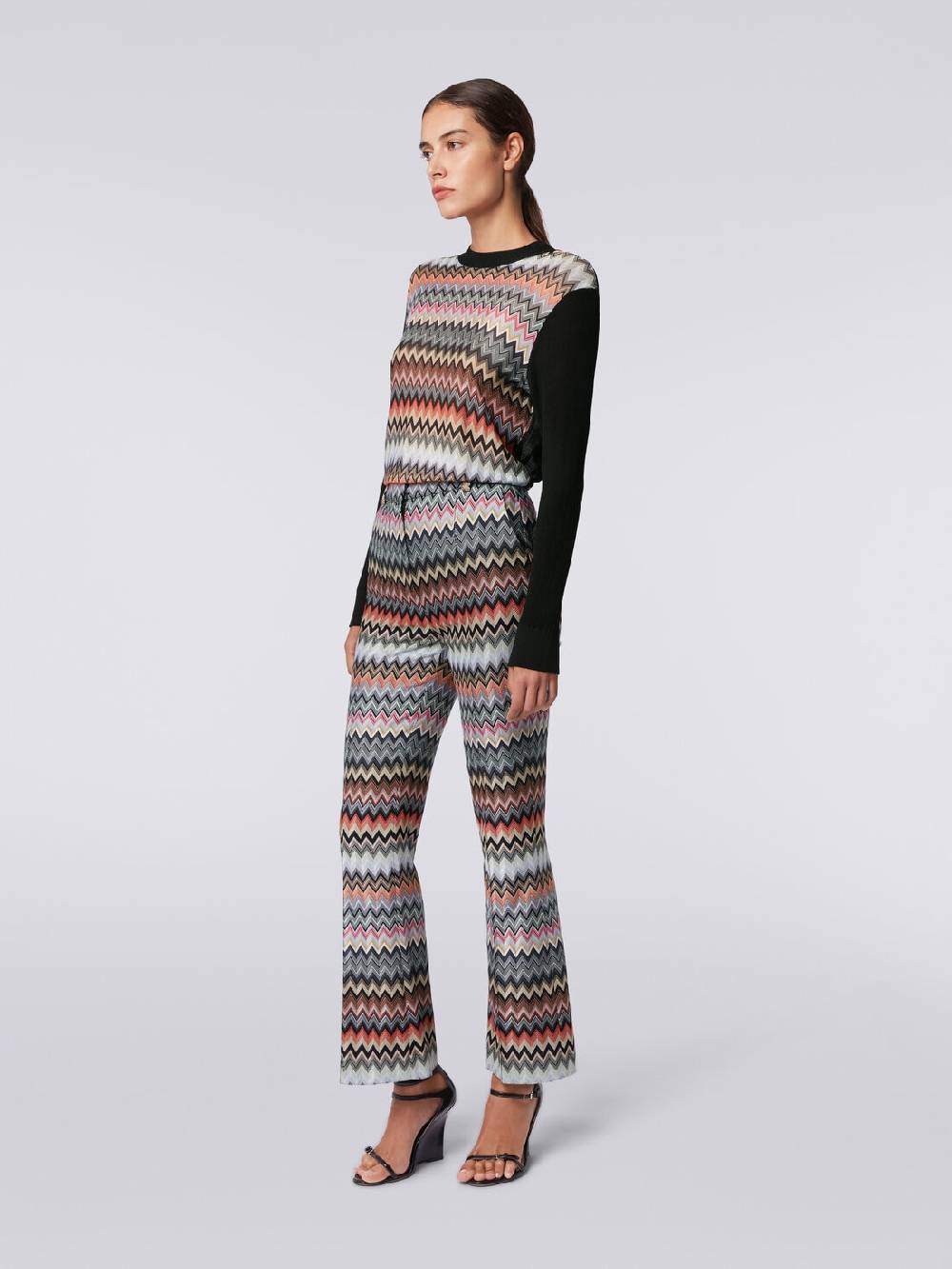Missoni Pantaloni cropped in cotone e viscosa zig zag Online