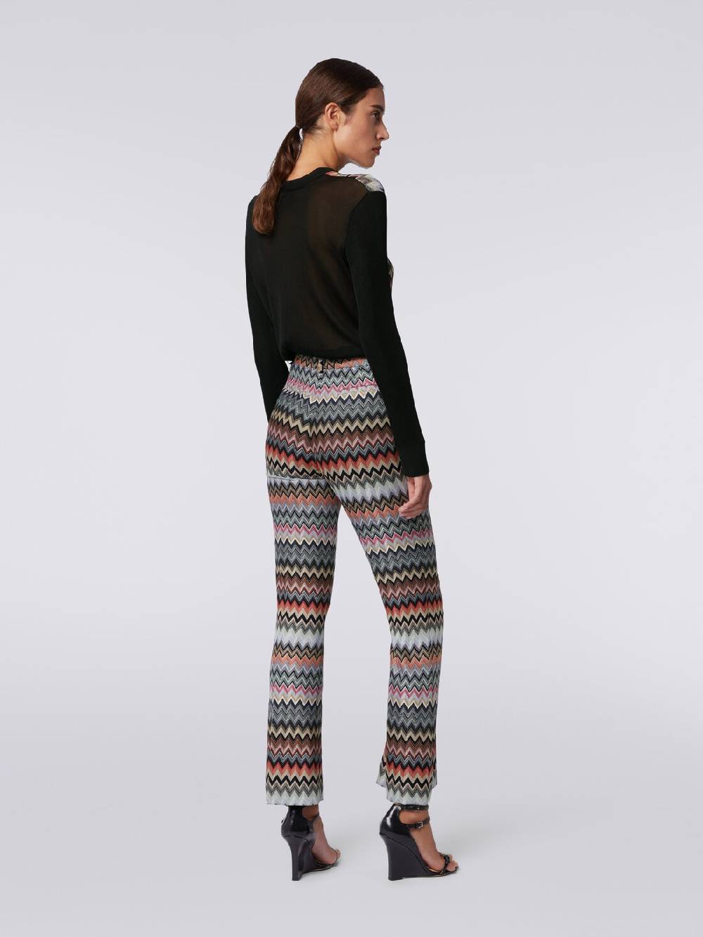 Missoni Pantaloni cropped in cotone e viscosa zig zag Online