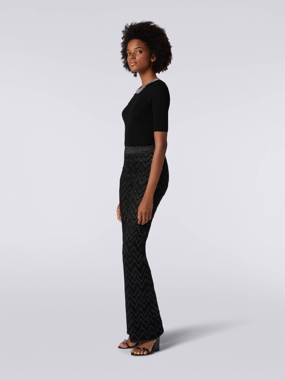 Missoni Pantaloni in maglia di viscosa zig zag con lurex Outlet