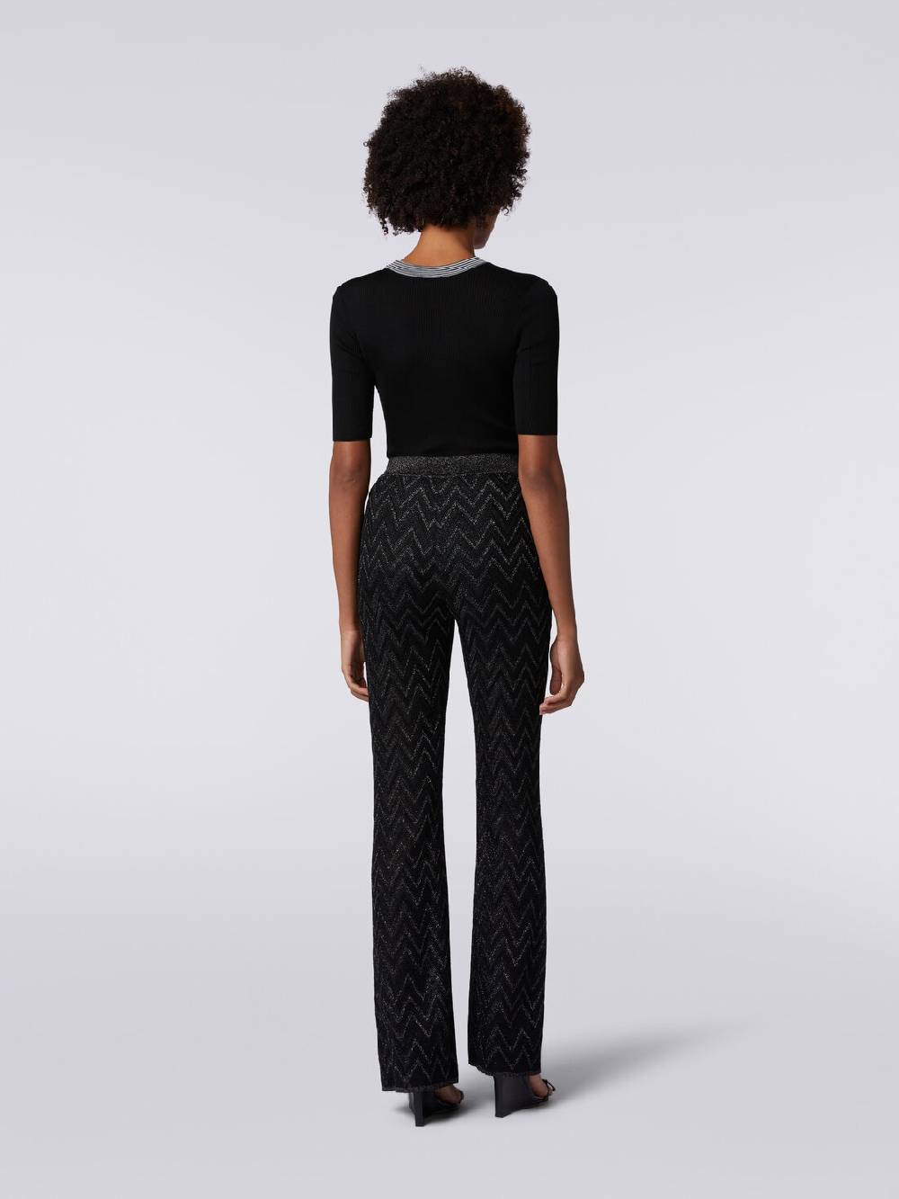 Missoni Pantaloni in maglia di viscosa zig zag con lurex Outlet