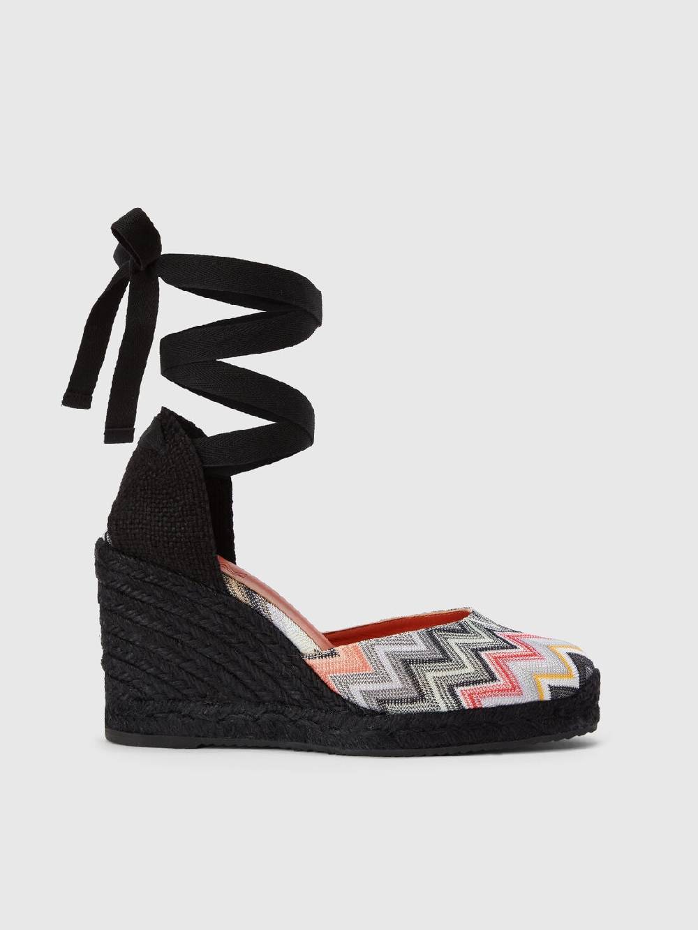 Missoni Espadrilles con tomaia in tessuto chevron e zeppa In Saldo
