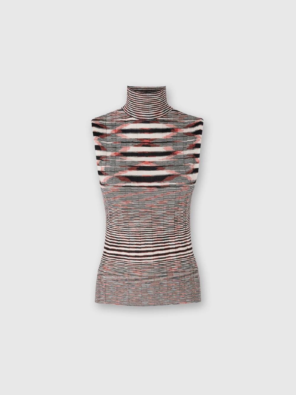 Missoni Canottiera con collo alto in cashmere e seta a costine Spedizione gratuita