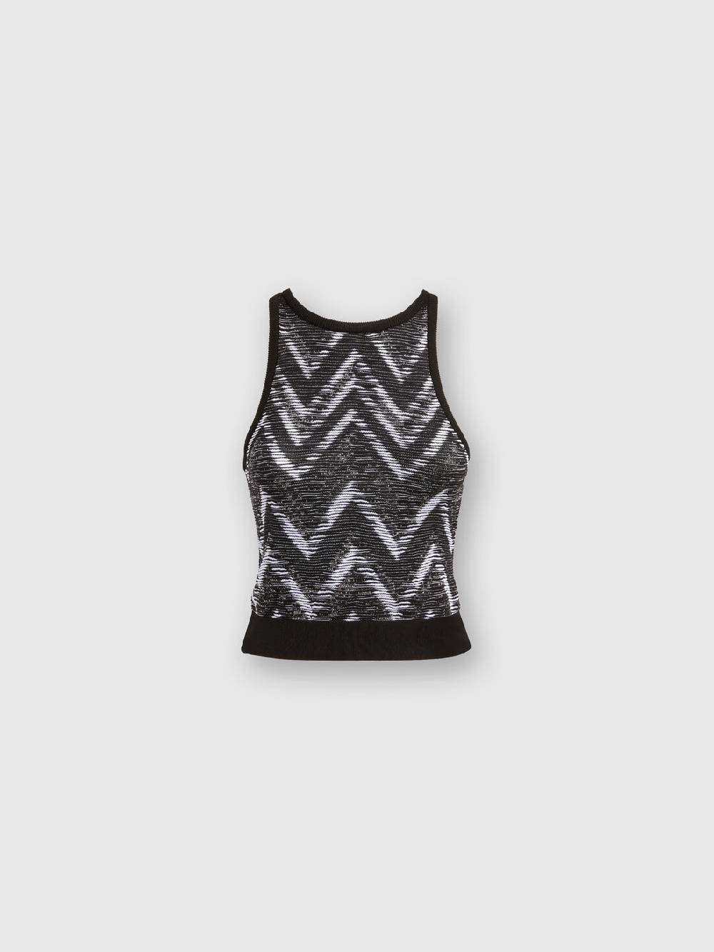 Missoni Top in maglia chevron con logo Comprare a buon mercato