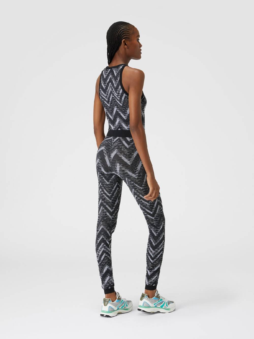 Missoni Top in maglia chevron con logo Comprare a buon mercato