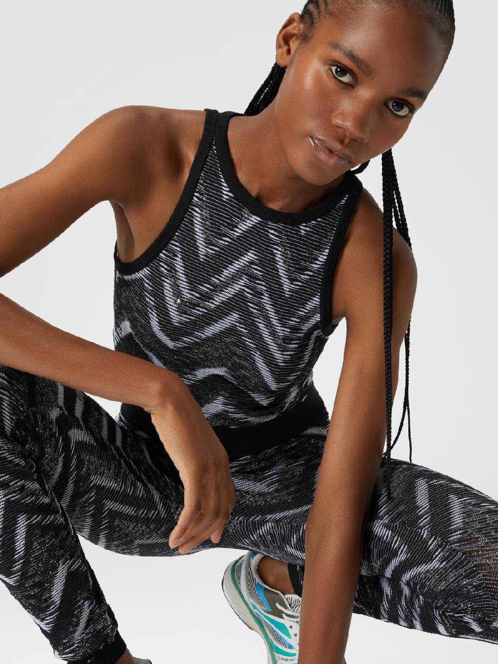 Missoni Top in maglia chevron con logo Comprare a buon mercato