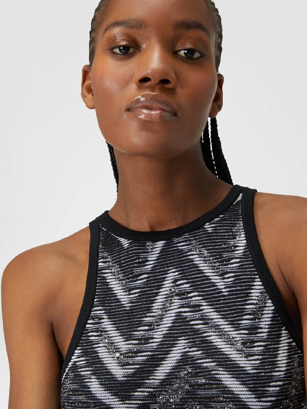 Missoni Top in maglia chevron con logo Comprare a buon mercato