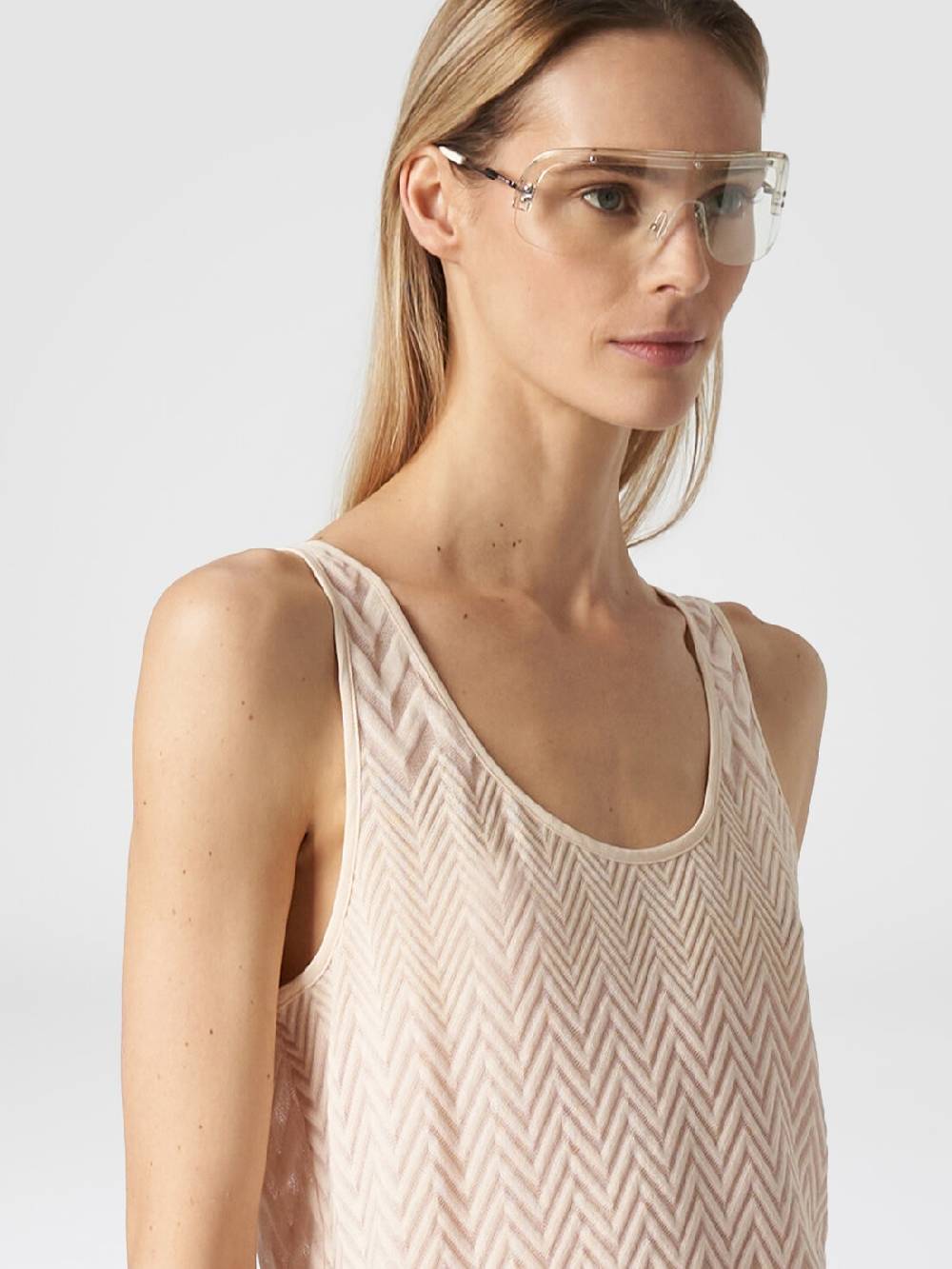 Missoni Canottiera in maglia di viscosa e cotone zig zag Grande vendita