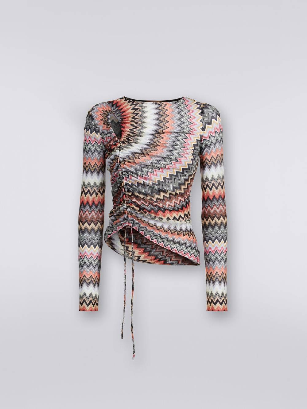 Missoni Top a maniche lunghe zig zag con arricciatura e dettaglio cut-out Shopping online