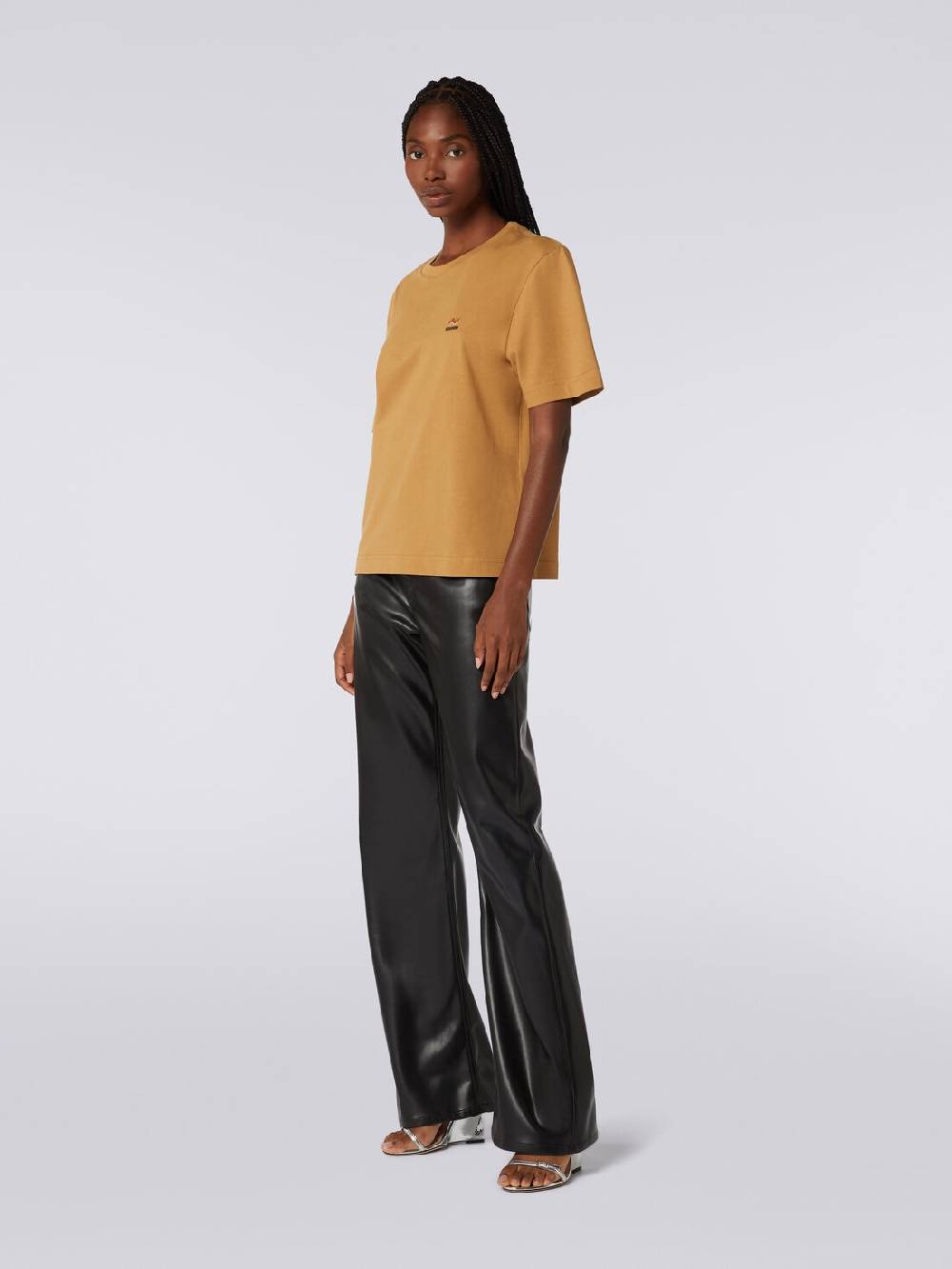 Missoni T-shirt girocollo in cotone con ricamo e logo Vendite stagionali