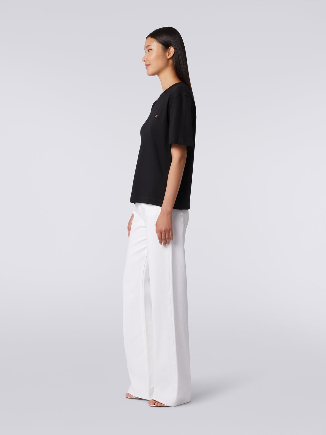 Missoni T-shirt girocollo in cotone con ricamo e logo Black Friday