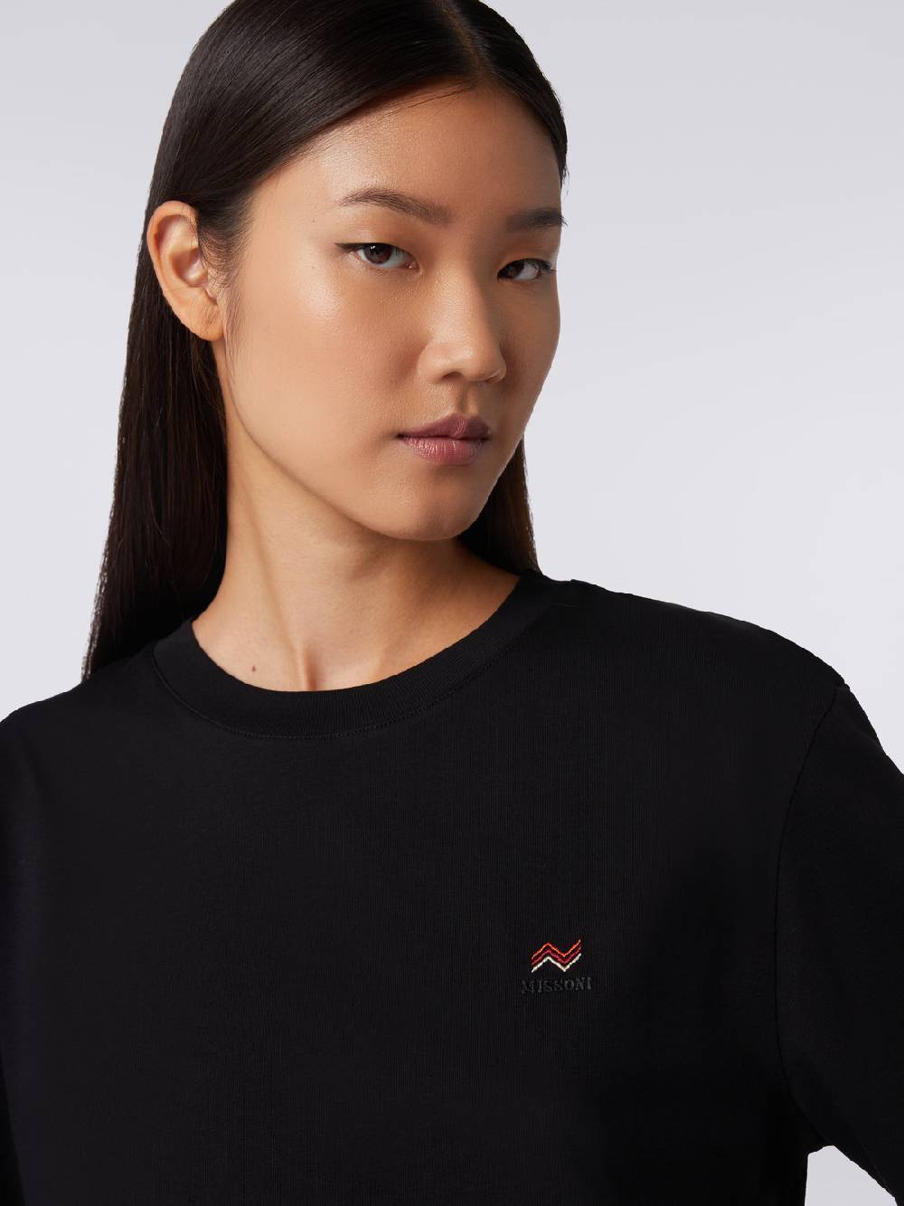 Missoni T-shirt girocollo in cotone con ricamo e logo Black Friday