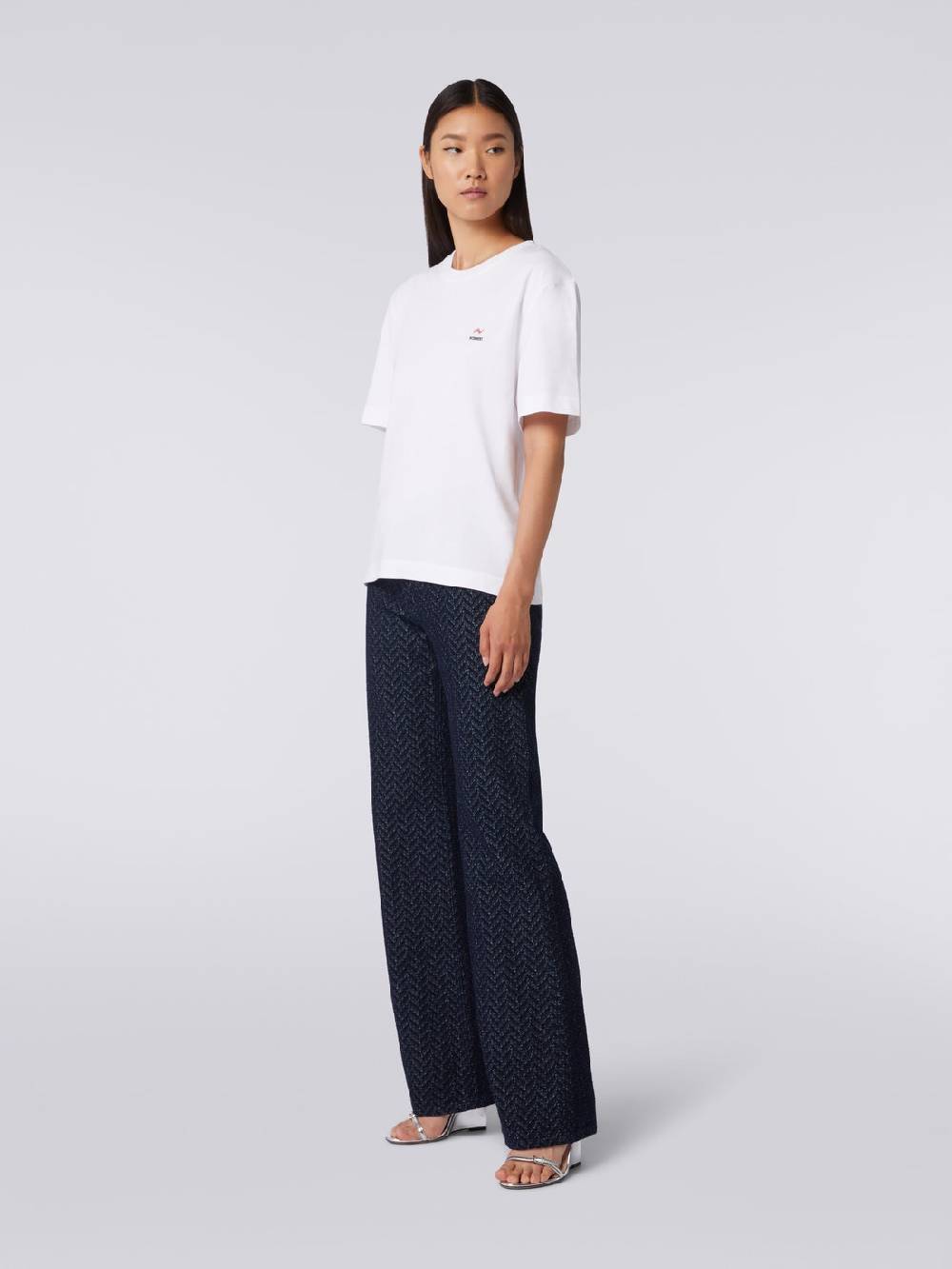 Missoni T-shirt girocollo in cotone con ricamo e logo Cyber Monday