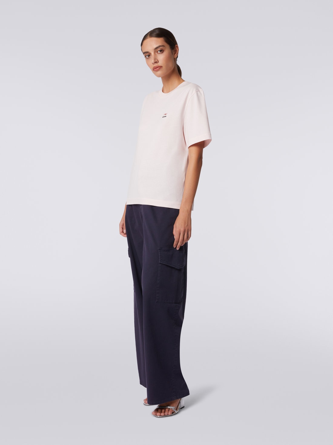 Missoni T-shirt girocollo in cotone con ricamo e logo Offerta natalizia