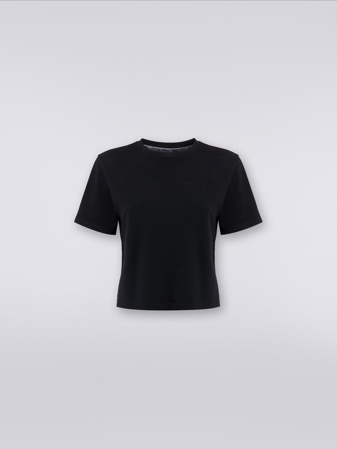 Missoni T-shirt girocollo crop in cotone con logo Offerta Pasqua