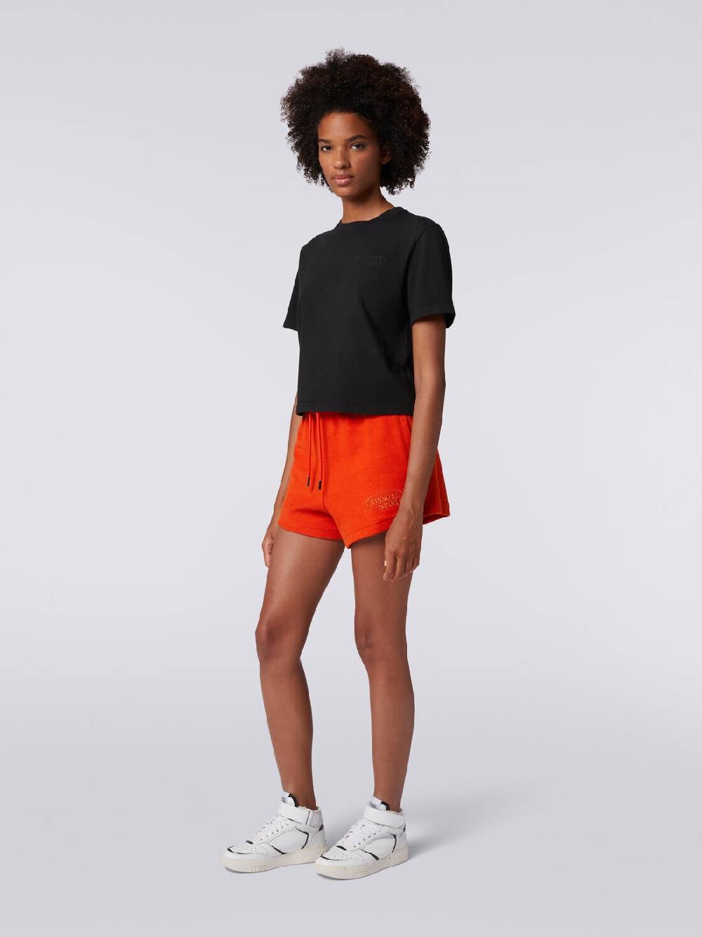 Missoni T-shirt girocollo crop in cotone con logo Offerta Pasqua
