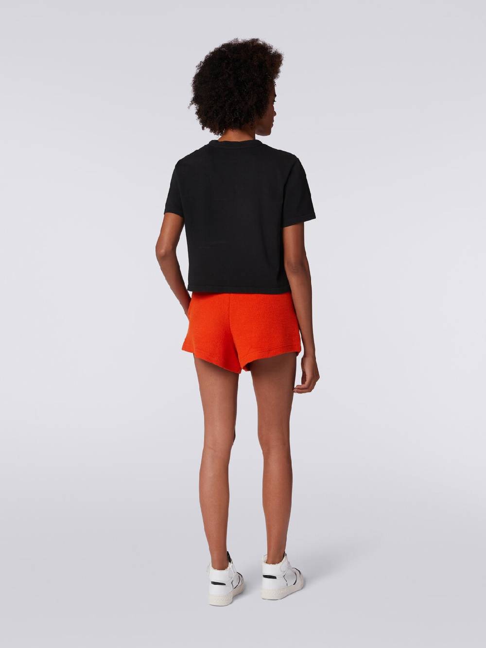 Missoni T-shirt girocollo crop in cotone con logo Offerta Pasqua