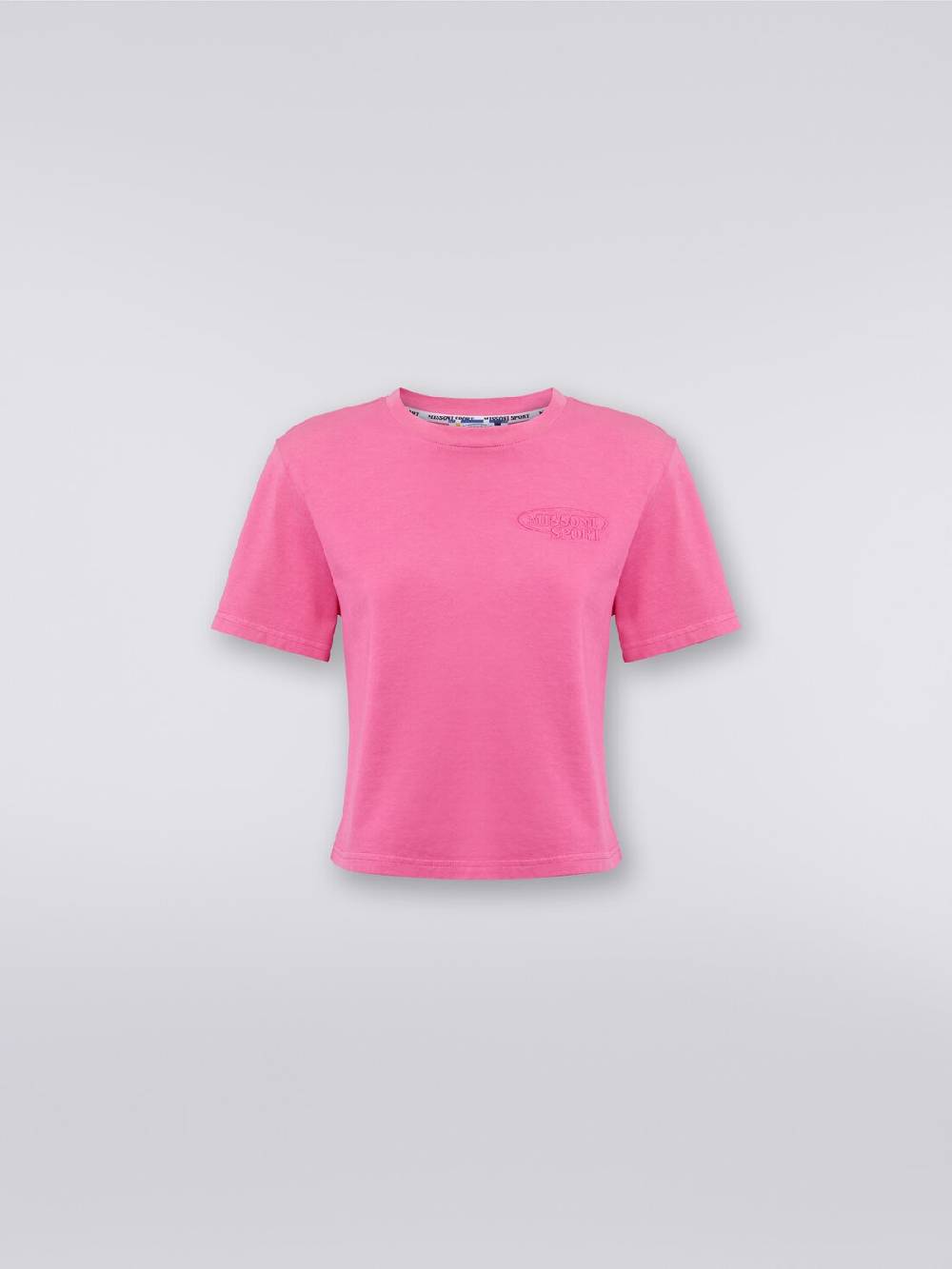 Missoni T-shirt girocollo crop in cotone con logo Offerta Giorno del Papà
