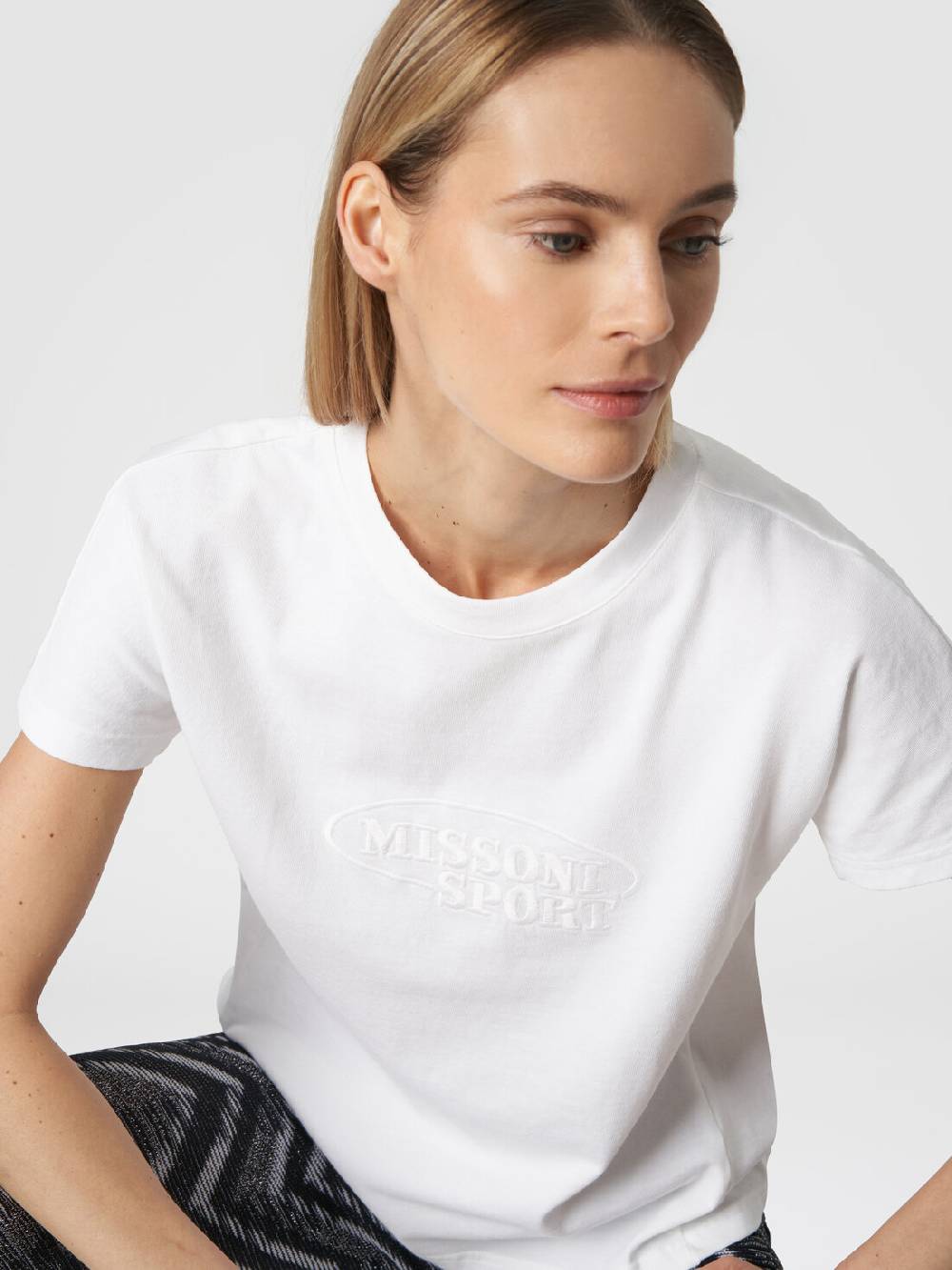 Missoni T-shirt girocollo in cotone con logo Offerta San Valentino