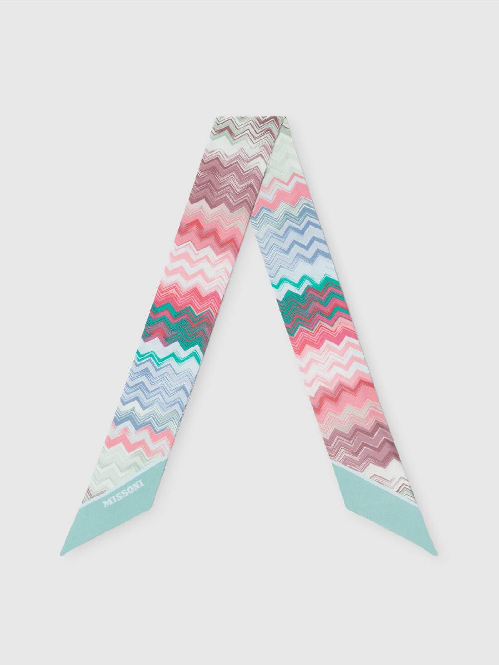 Missoni Foulard in seta con zig zag e scritta logo Bestseller