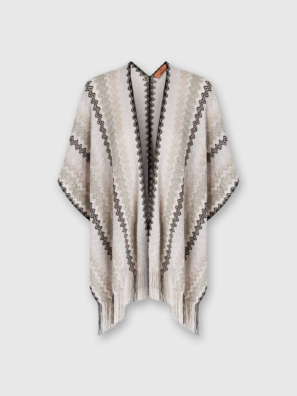 Missoni Poncho in maglia di misto viscosa con motivo a onde e frange Enormi risparmi