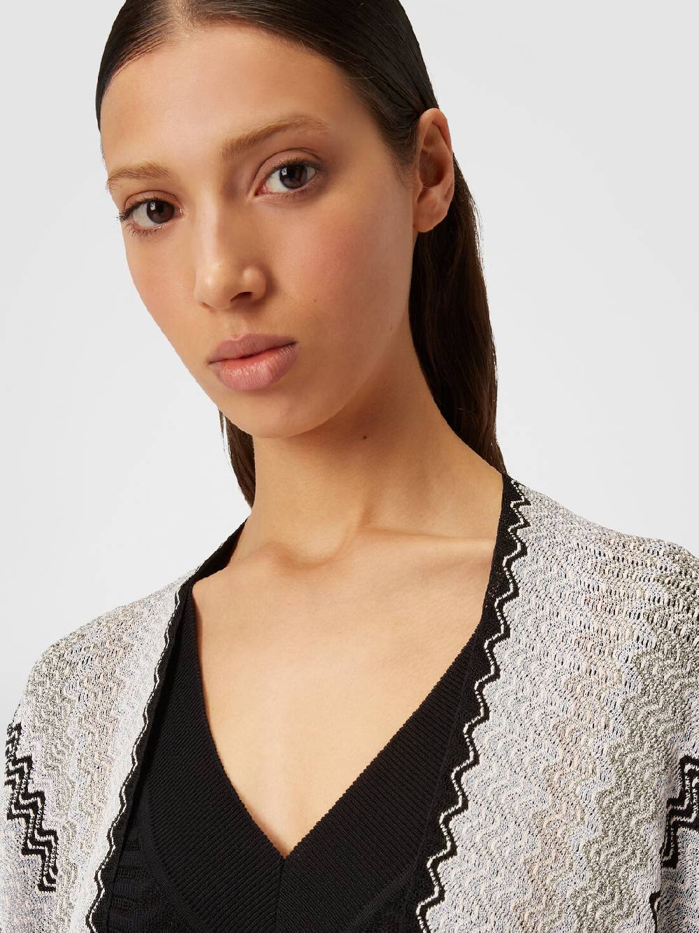 Missoni Poncho in maglia di misto viscosa con motivo a onde e frange Enormi risparmi