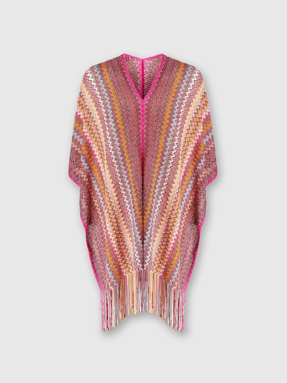Missoni Poncho in maglia di viscosa zig zag con frange Sconti VIP