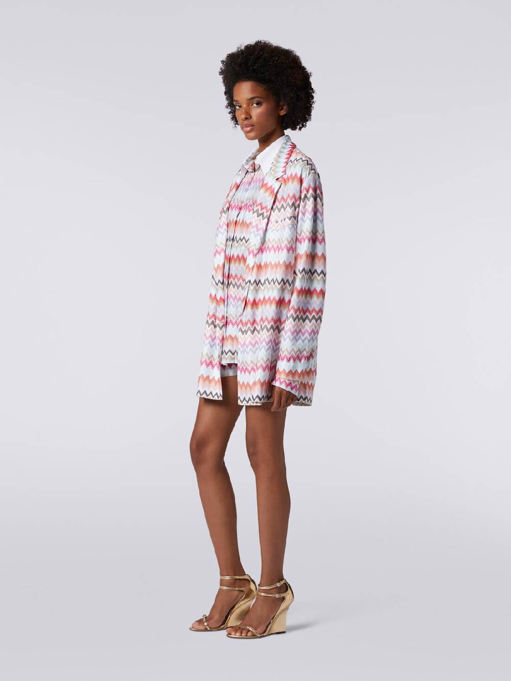 Missoni Blazer doppiopetto in cotone e viscosa stampa zig zag Prezzo basso