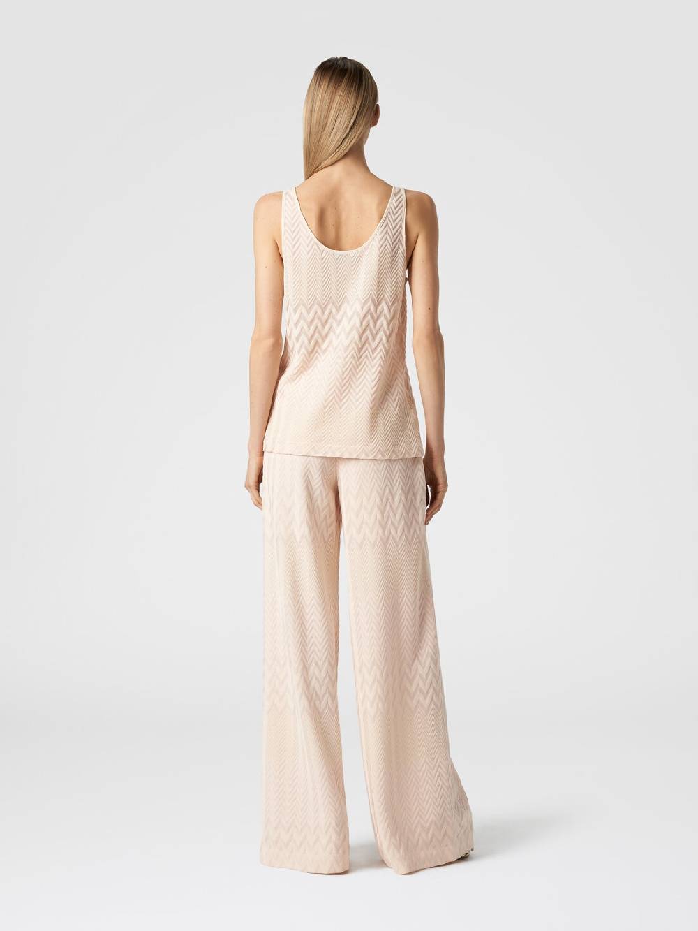 Missoni Pantaloni a palazzo in cotone e viscosa zig zag Ritorno libero