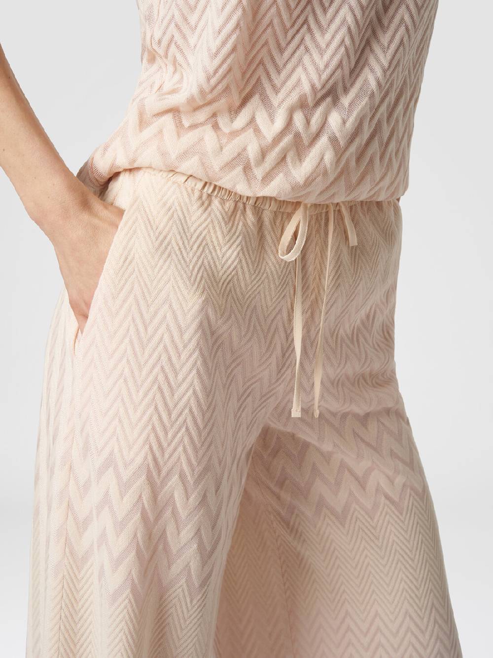 Missoni Pantaloni a palazzo in cotone e viscosa zig zag Ritorno libero