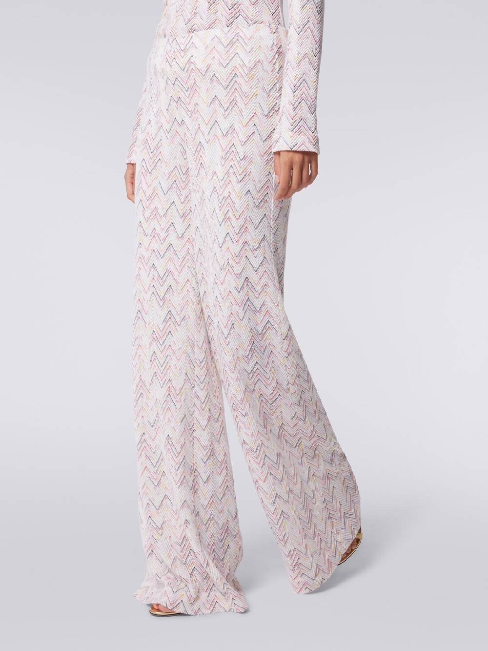 Missoni Pantaloni a palazzo in lana e viscosa zig zag Ultimi tre giorni