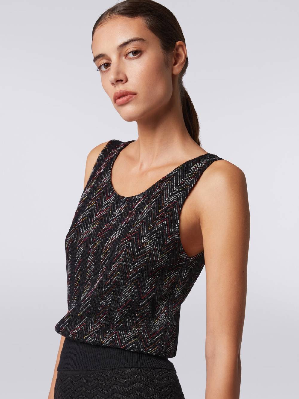 Missoni Canottiera in maglia di lana viscosa zig zag Ultimi due giorni