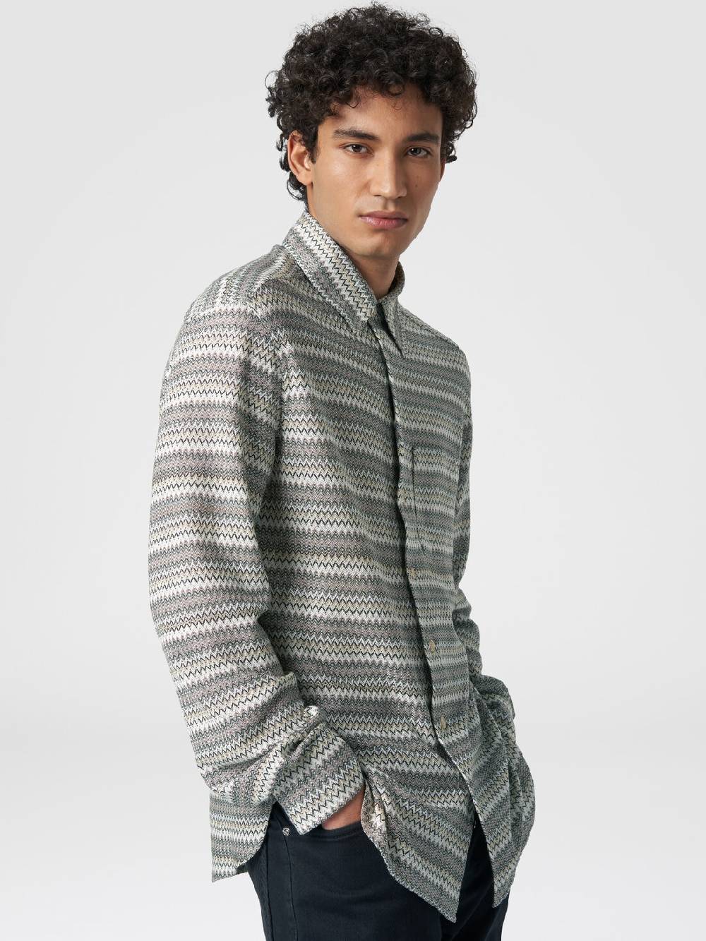 Missoni Camicia a maniche lunghe in misto viscosa chevron Fino al 60% di sconto