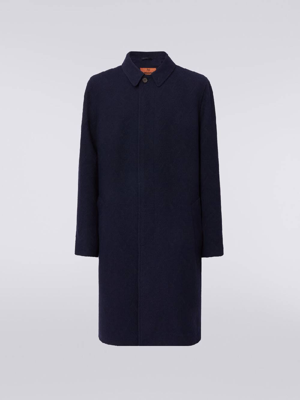 Missoni Cappotto misto lana jacquard con motivo zig zag Super sconto