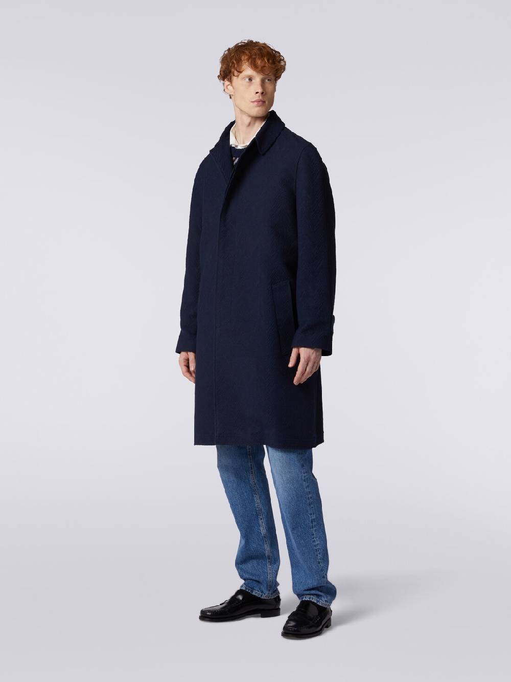 Missoni Cappotto misto lana jacquard con motivo zig zag Super sconto